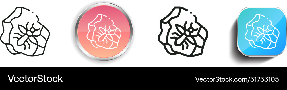 Beetle icon thin linear regular and button style Beetle icon thin linear regular and button style Vector Image
