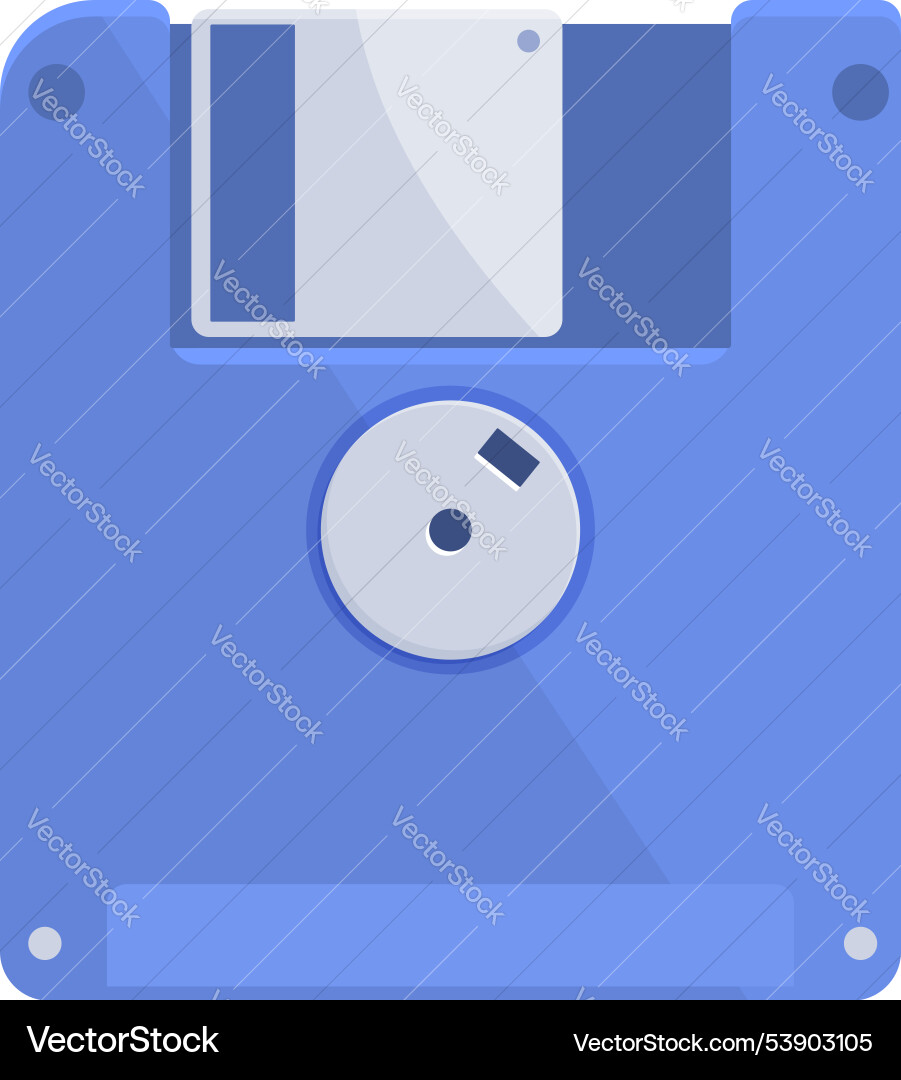 Blue floppy disk representing saving data concept Blue floppy disk representing saving data concept vector image