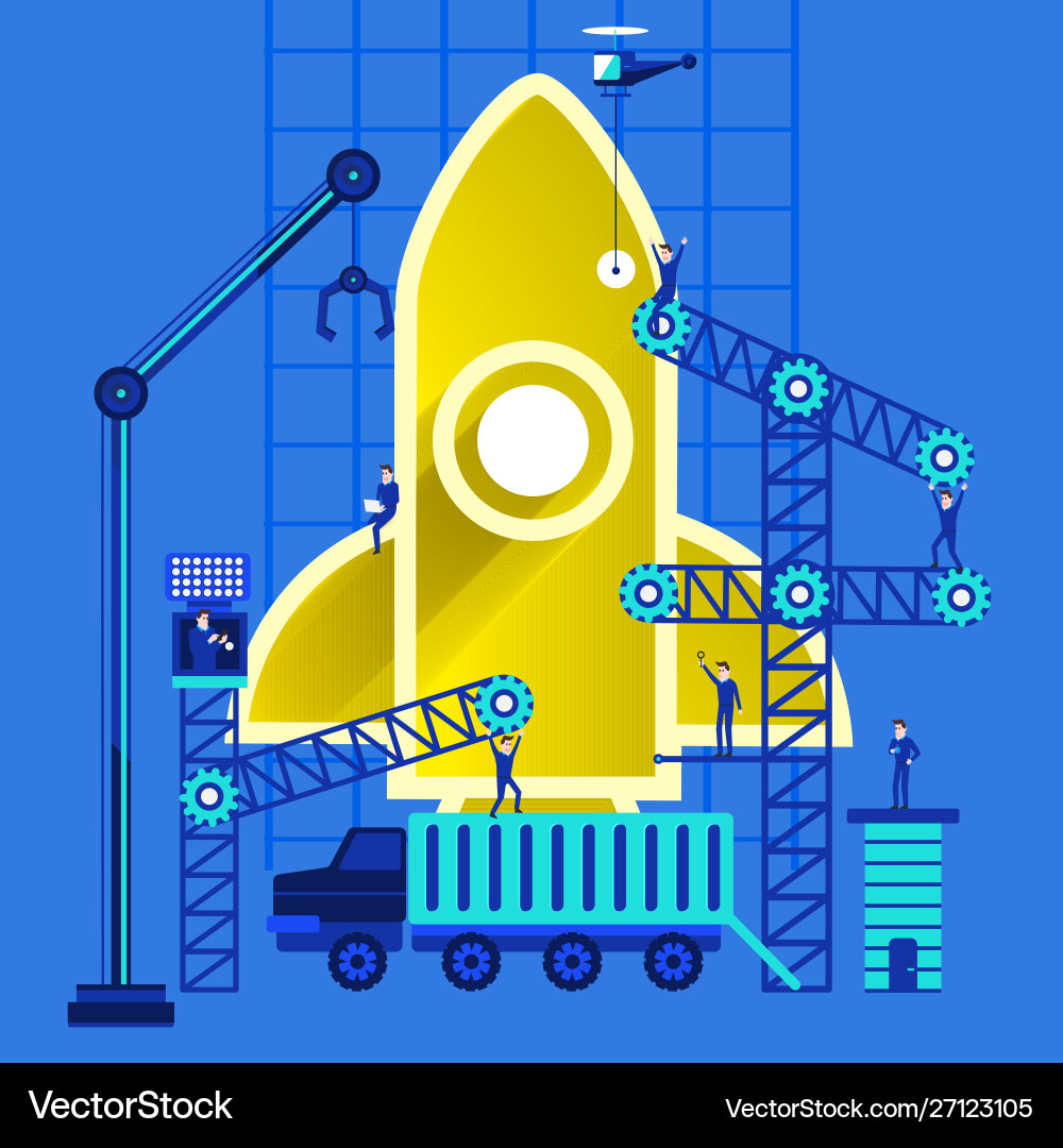 Flat design concept create or buil startup Vector Image