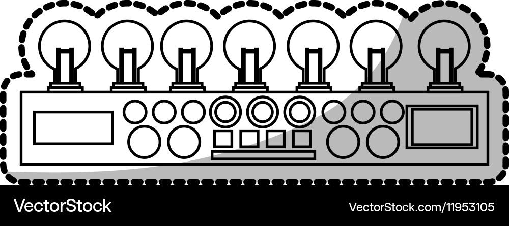 Isolated robot with light bulb design vector image