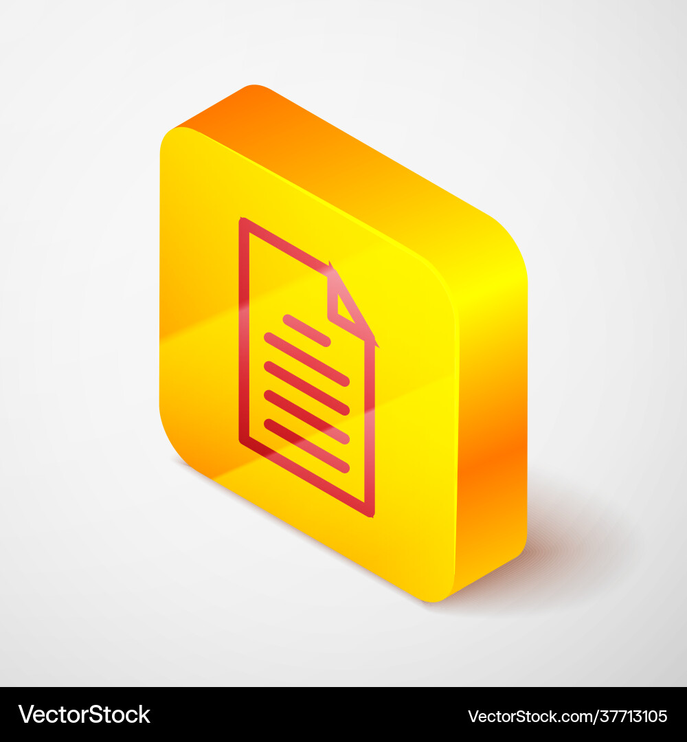 Isometric line file document icon isolated on grey Isometric line file document icon isolated on grey vector image