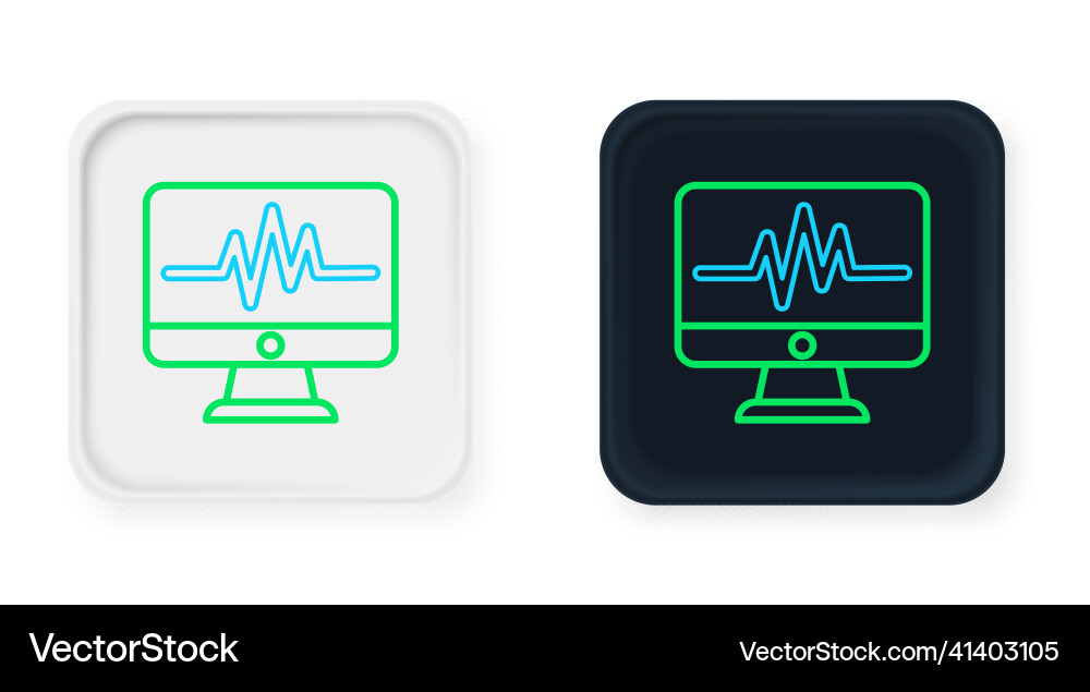 Line computer monitor with cardiogram icon Line computer monitor with cardiogram icon vector image