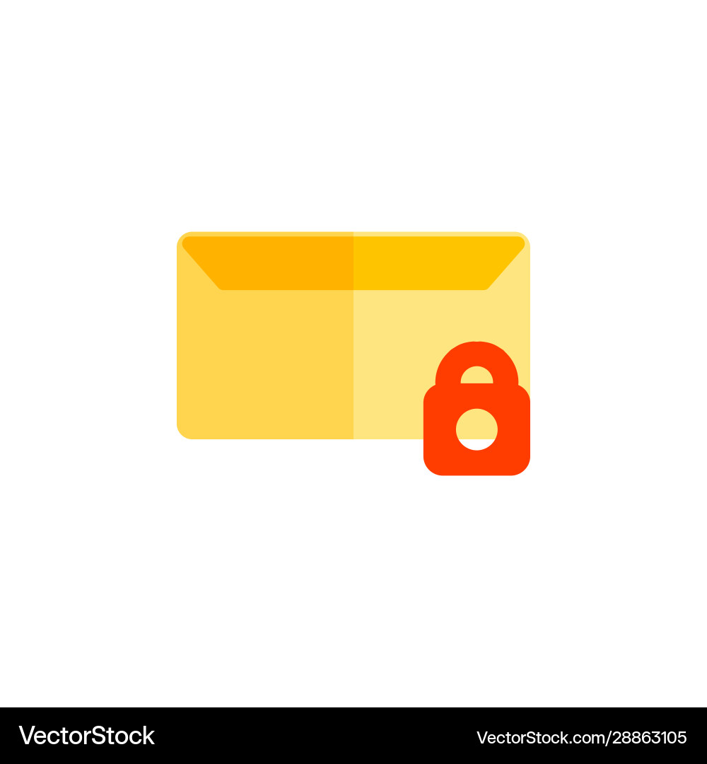 Message icon design flat style mail lock Message icon design flat style mail lock vector image