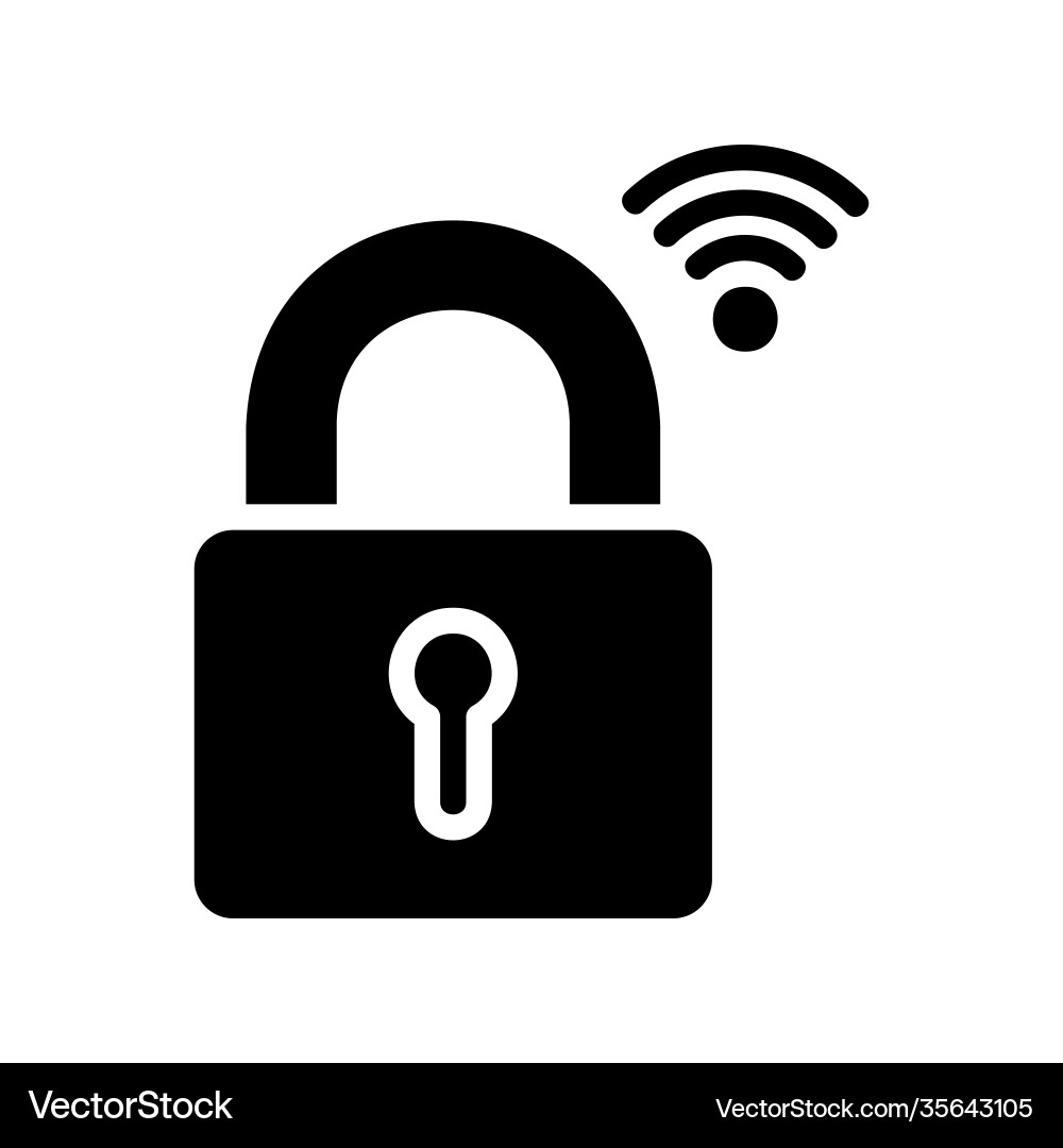 Padlock icon in solid style about internet Padlock icon in solid style about internet vector image