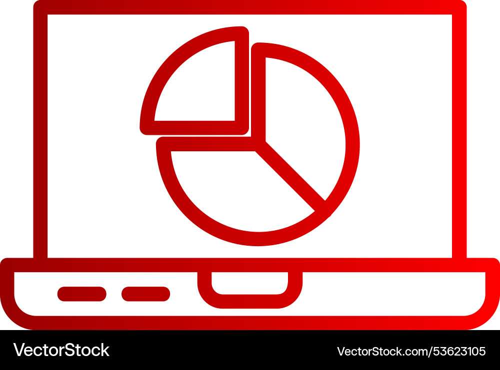 Pie cart line gradient icon vector image