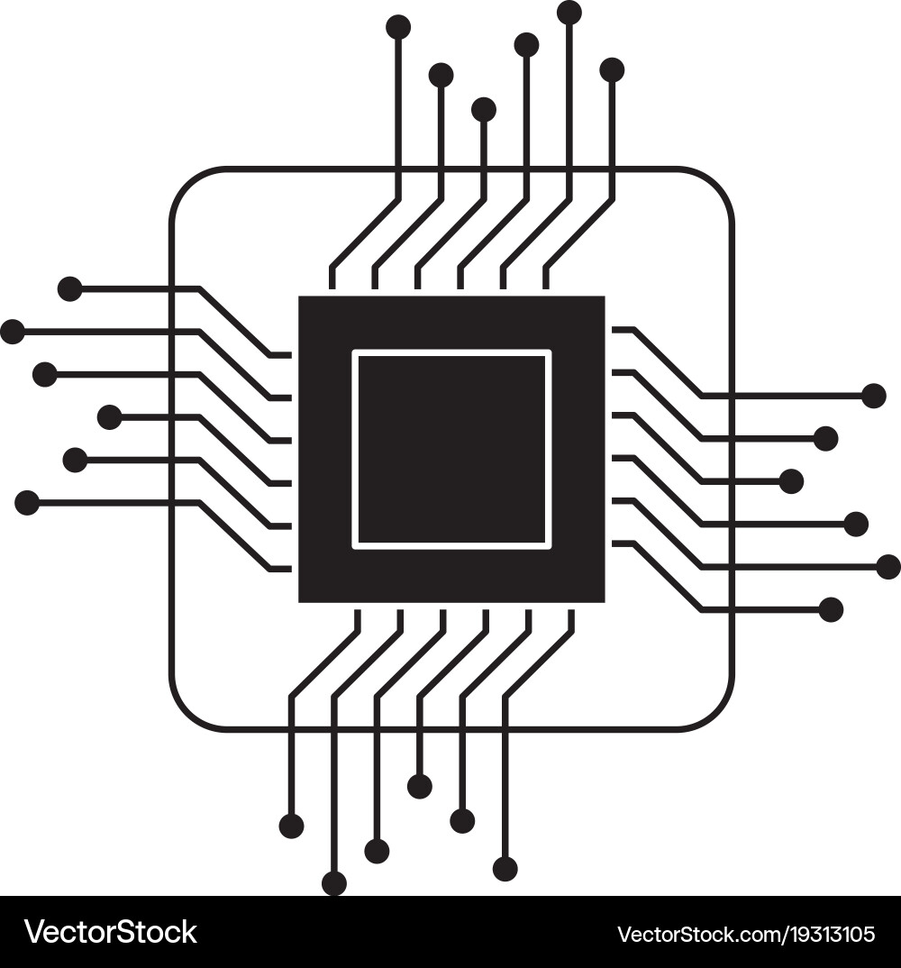 Processor Circuit Icon vector image