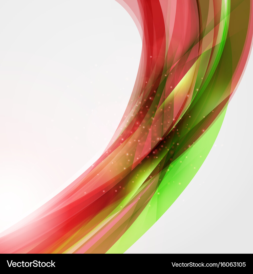 Red and Green Wave Background Vector Image