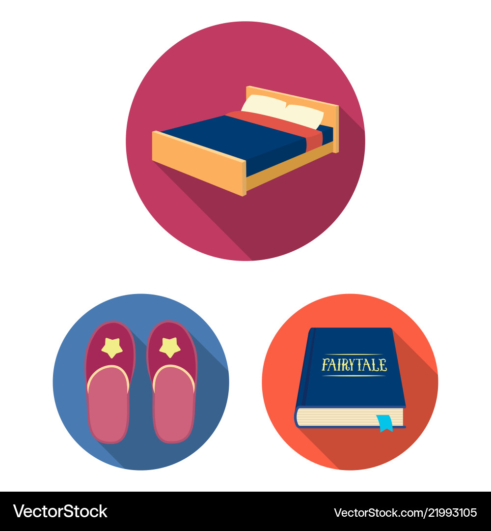 Rest and sleep flat icons in set collection vector image