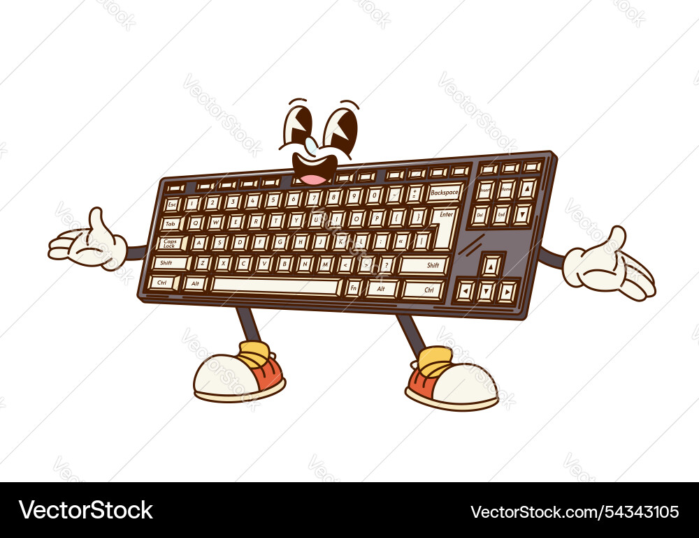 Retro Computer Keyboard Character vector image