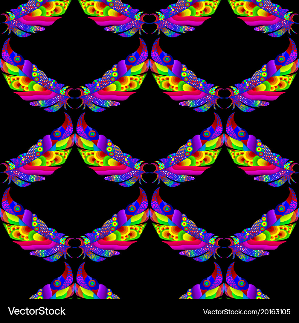 Seamless pattern of bright abstract feathers Vector Image