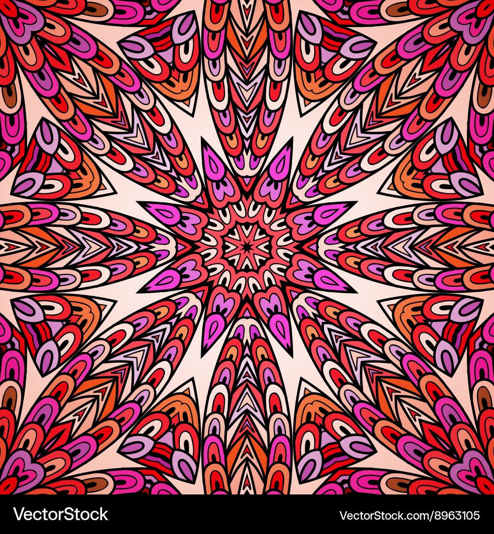 Seamless pattern with colorful circle ornament vector image