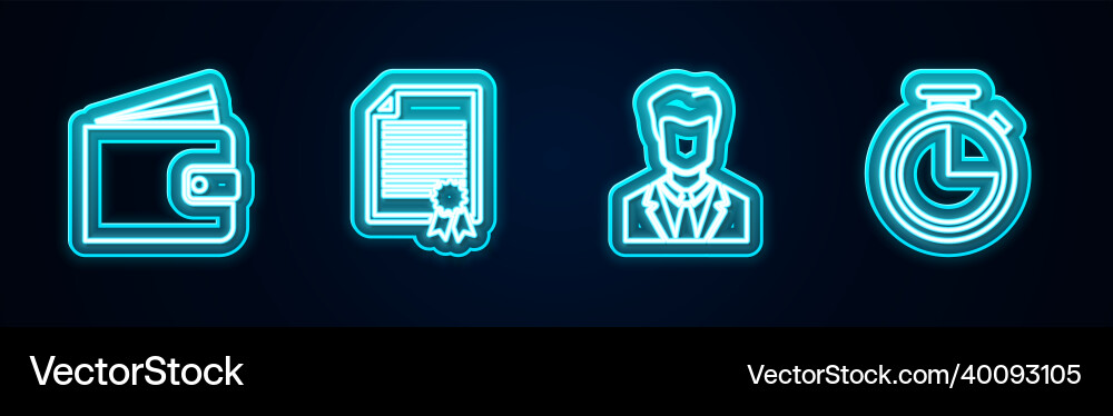 Set line wallet certificate template user of man Vector Image