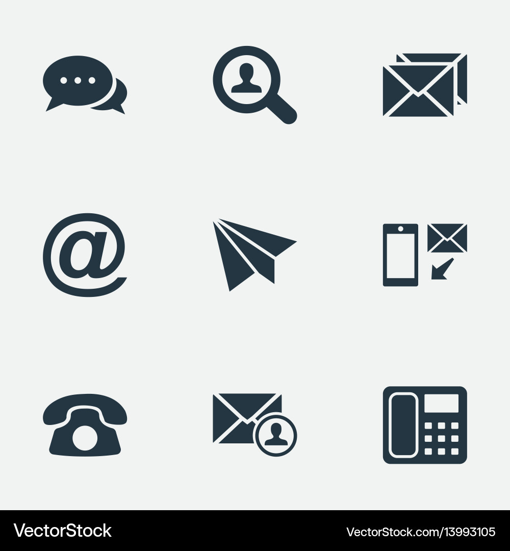 Set of simple contact icons vector image