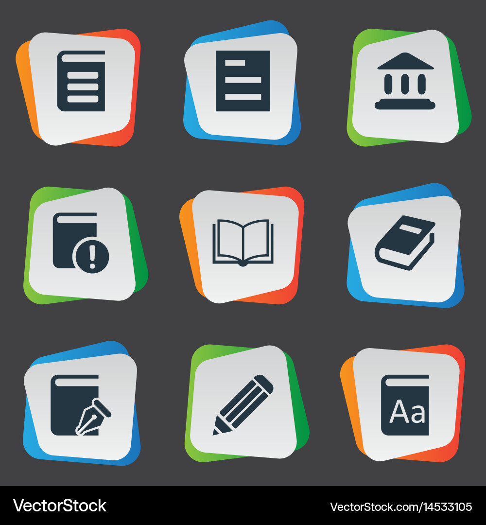 Set of simple reading icons vector image