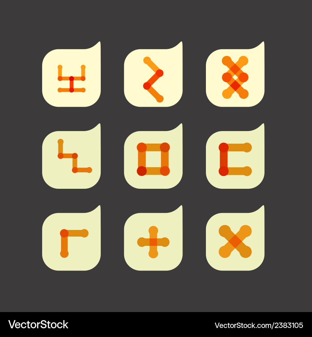 Set von schönen abstrakten Ikonen Vektorbild