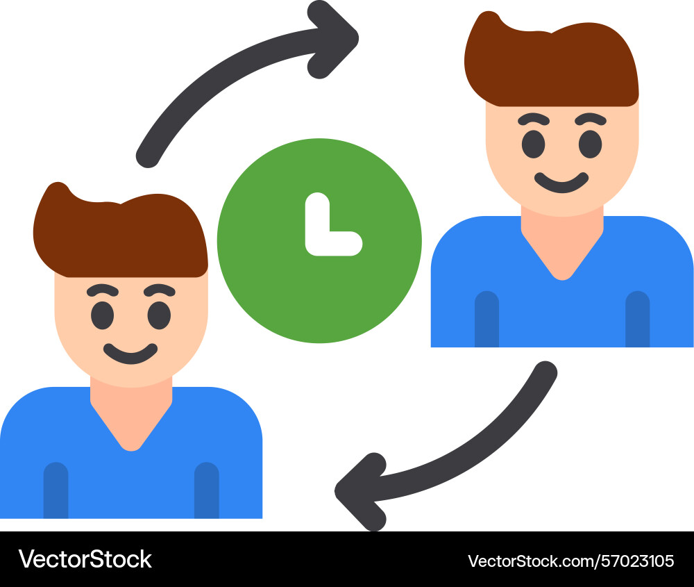 Shift scheduling flat style icon design Vector Image