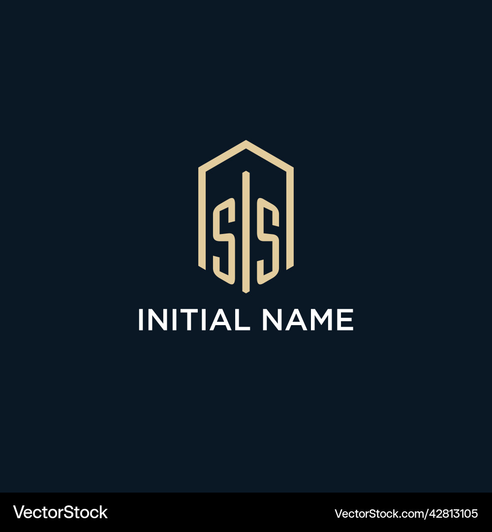 Ss initial monogram logo with hexagonal shape Ss initial monogram logo with hexagonal shape Vector Image