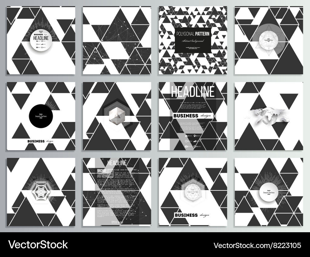 Triangular Brochure Template - 12 Page Set vector image