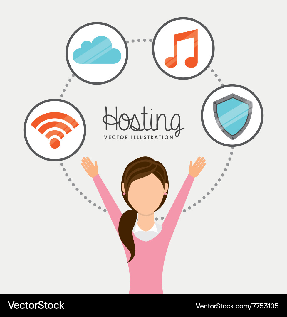 Web hosting design vector image
