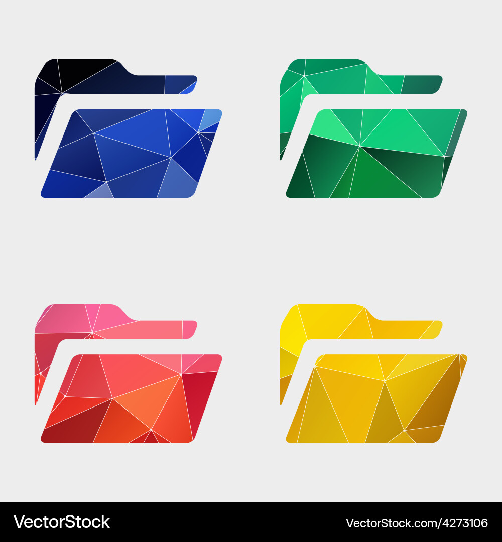 Abstract Folder Triangle Icon vector image