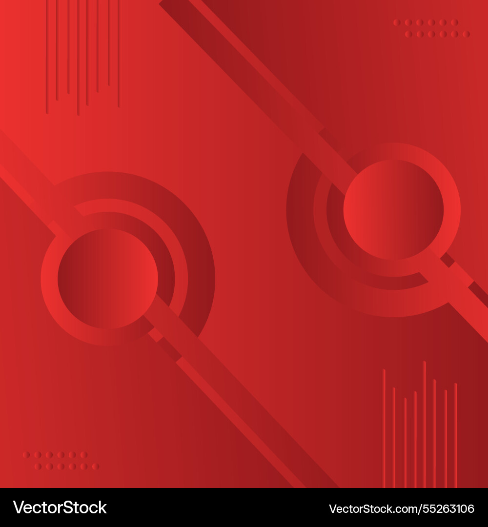 Abstract red gradient geometric circle shape vector image