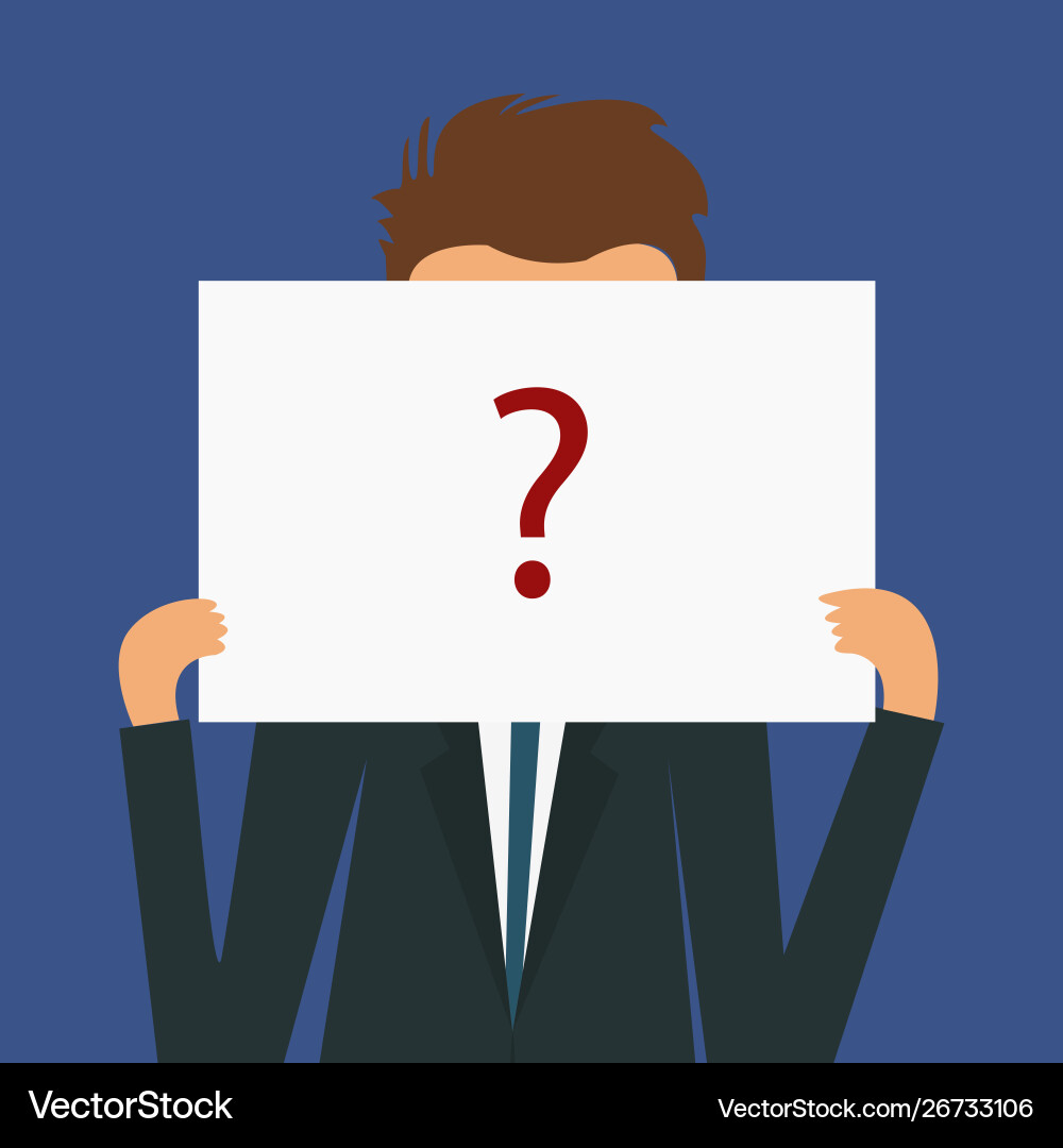 Anonymous man with red question mark Anonymous man with red question mark vector image