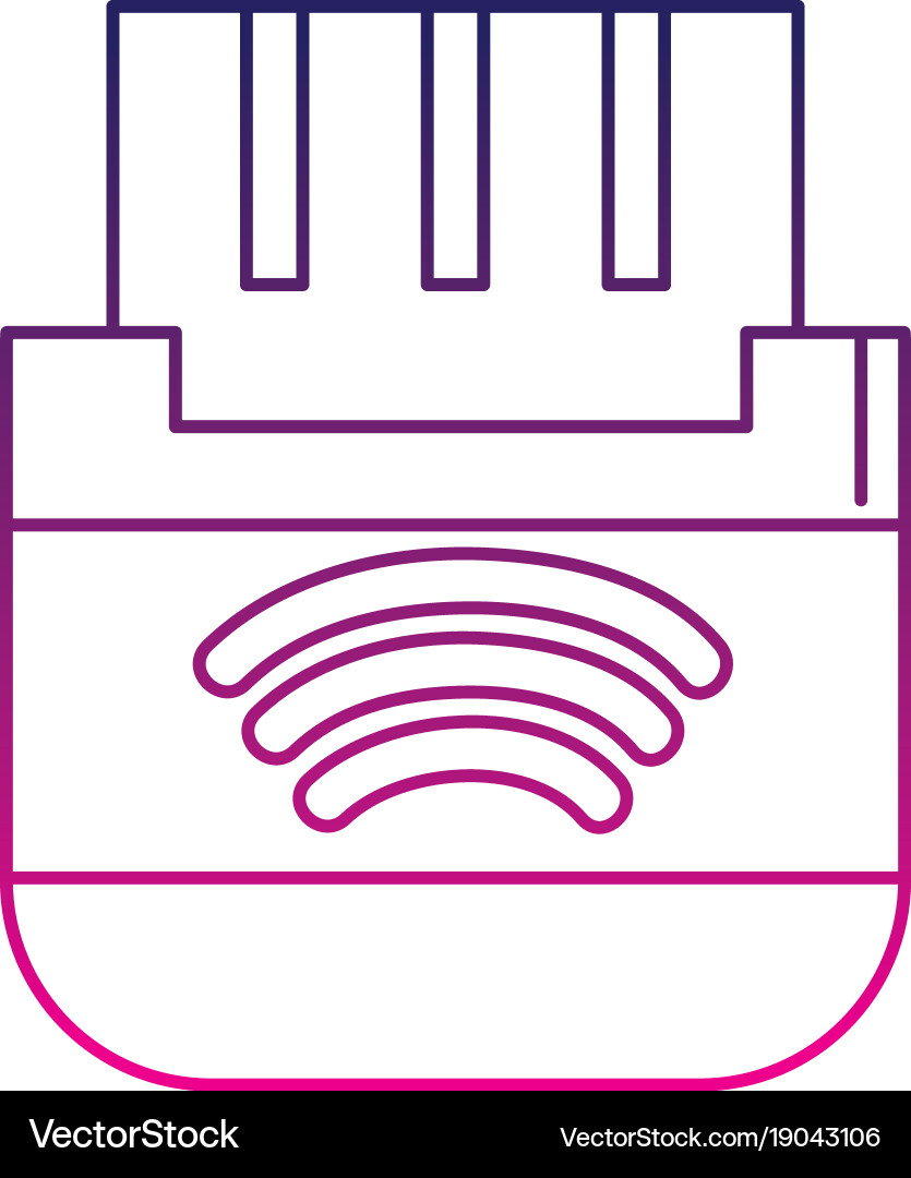 Color line usb memory technology to save data Vector Image