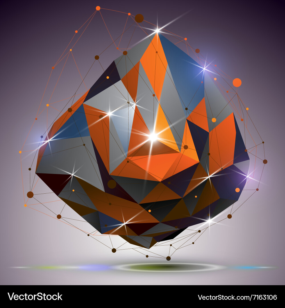 Creative asymmetric polished object with lines vector image