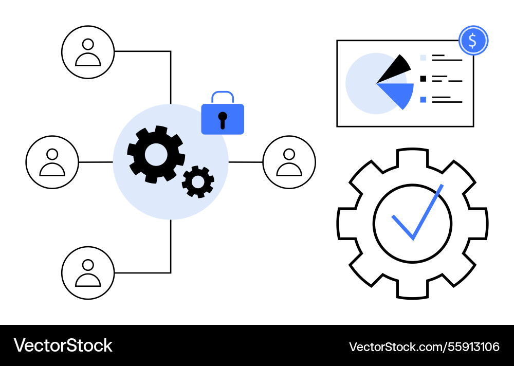 Datensicherheit und Workflow-Management mit Benutzer Datensicherheit und Workflow-Management mit Benutzer vektorbild