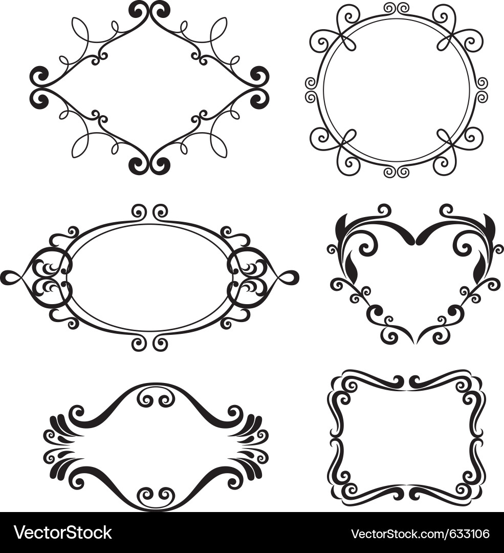 Floral Ornate Frame Border vector image