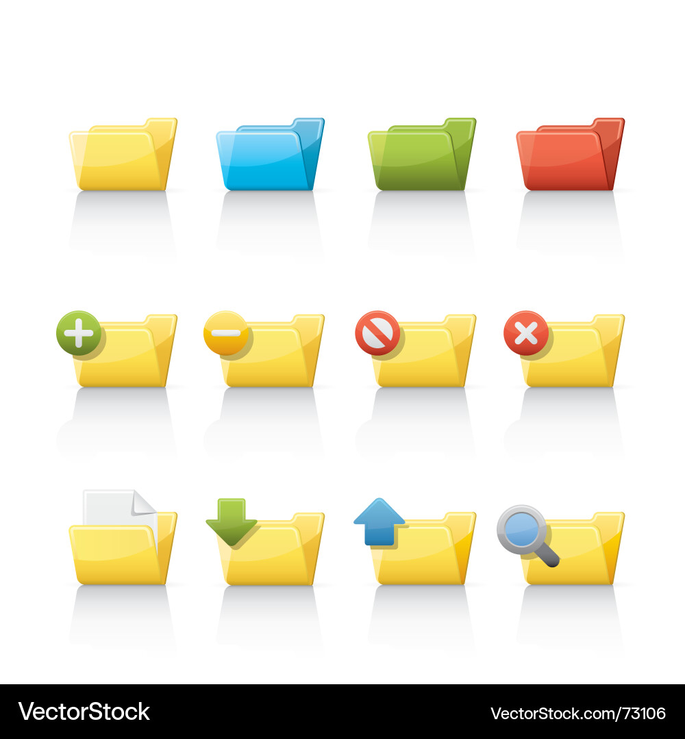 Folder Icons Vector Image