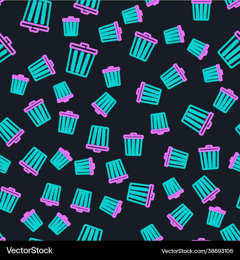 Line trash can icon isolated seamless pattern Vector Image