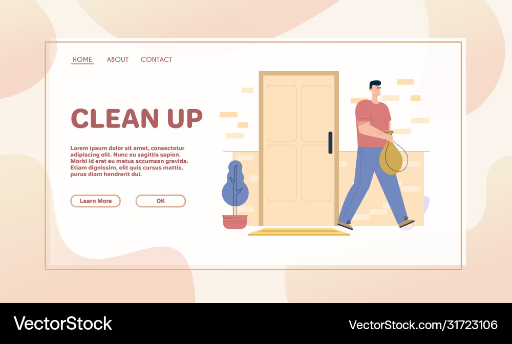 Man holds bag garbage throws out trash after Vector Image