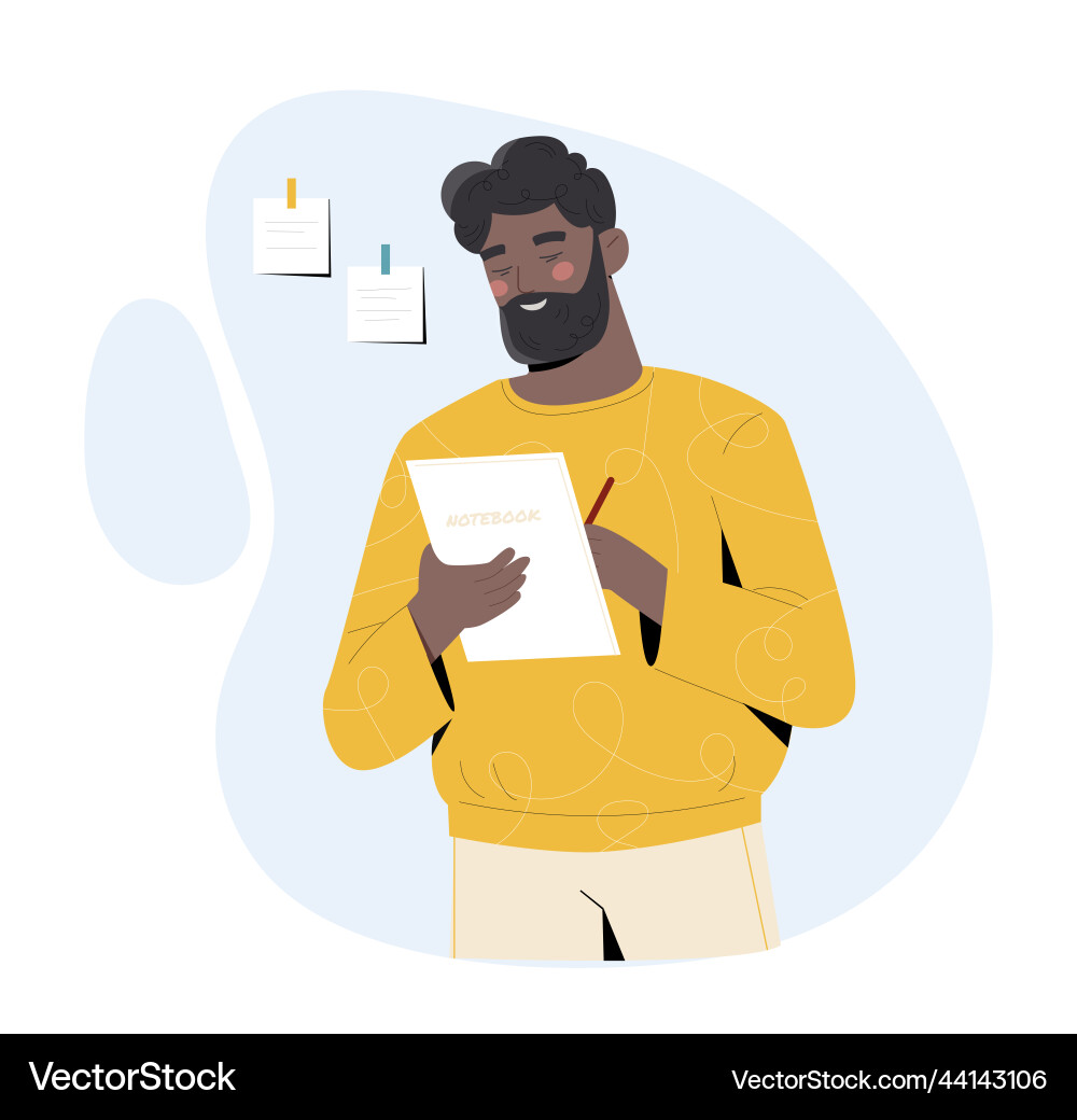 Man write notes Man write notes vector image
