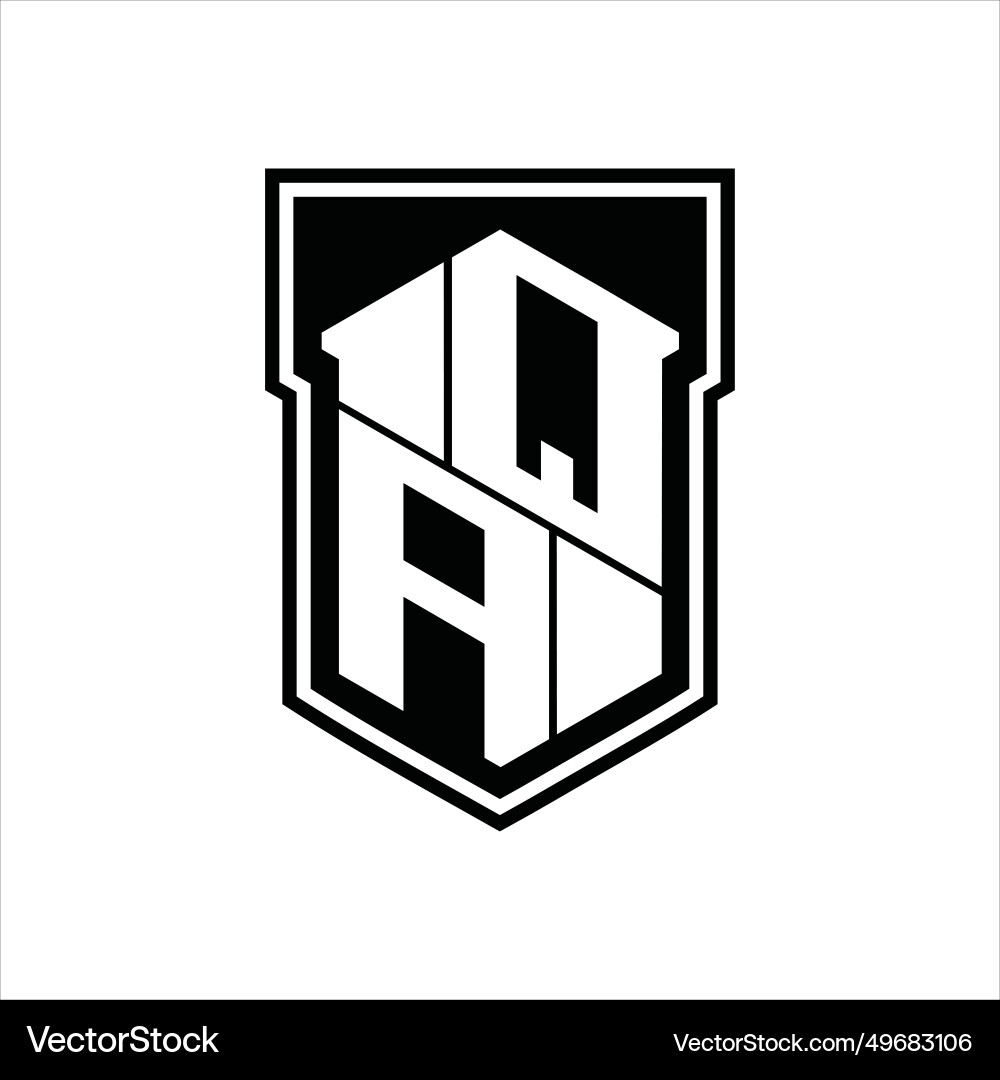 Qa logo monogram hexagon geometric up and down Qa logo monogram hexagon geometric up and down Vector Image