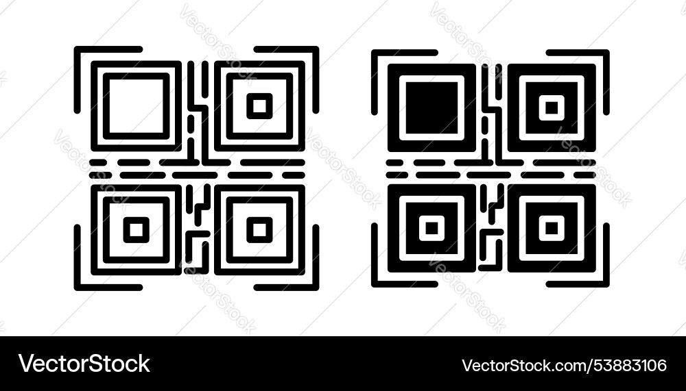 Qr code icon set Vector Image
