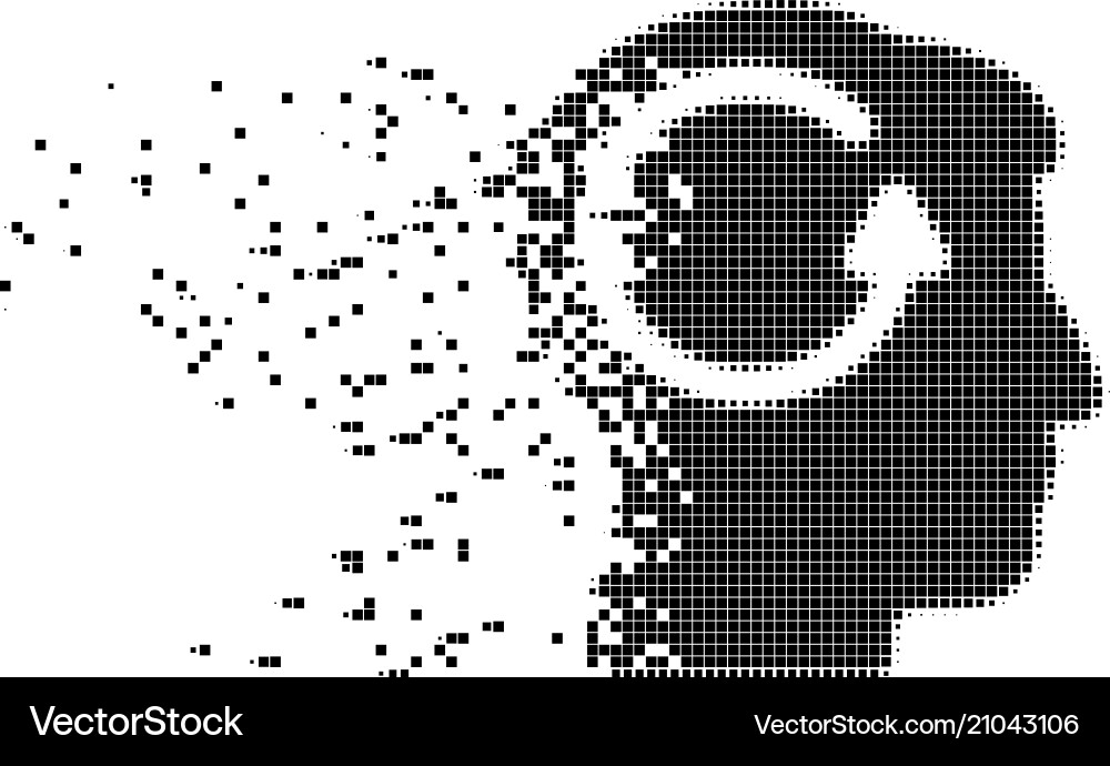 Refresh head memory dispersed pixel icon vector image