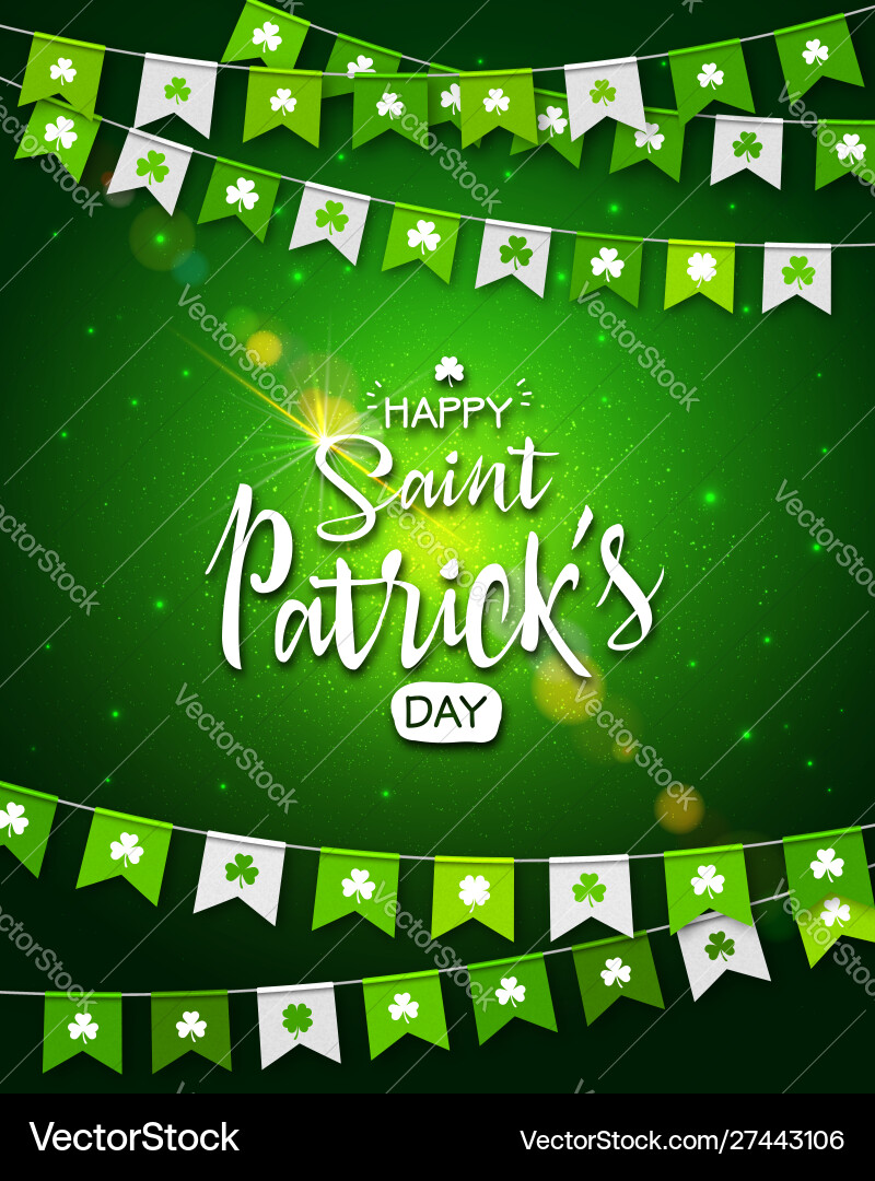 Saint patrick s Tag Banner Girlanden mit Klee Saint patrick s Tag Banner Girlanden mit Klee vektorbild