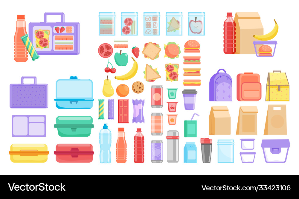 Schule oder Büro Lunchbox Container Schule oder Büro Lunchbox Container vektorbild