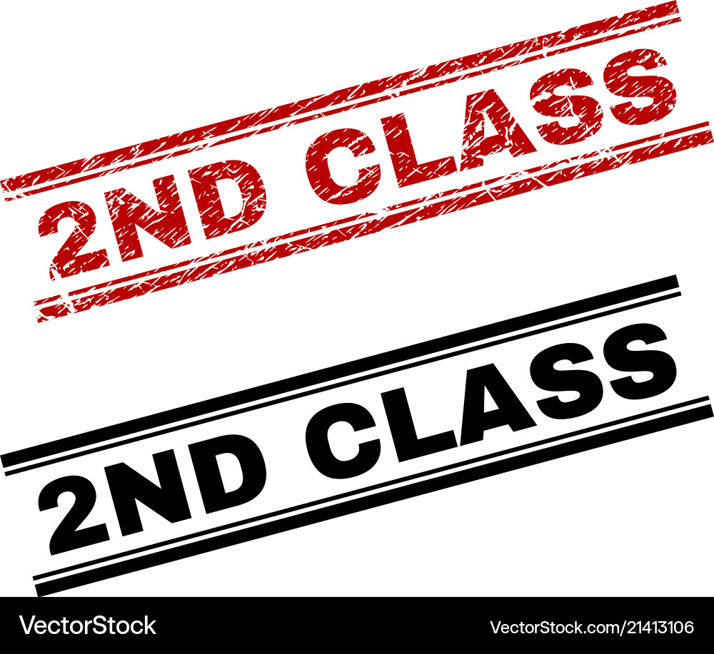 Scratched textured and clean 2nd class stamp Vector Image