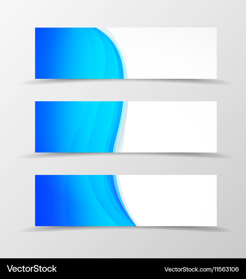 Set of header banner wave design vector image