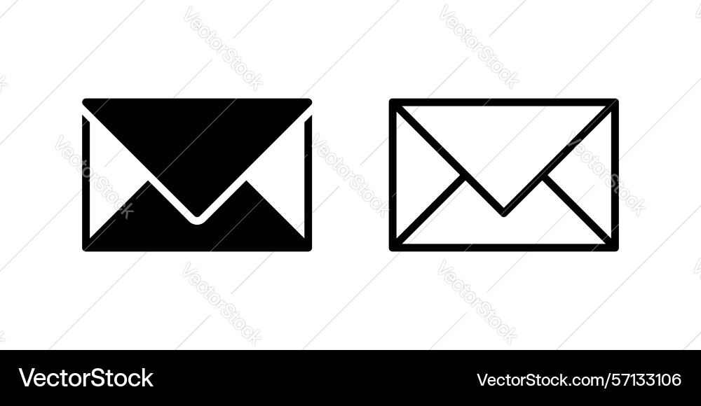 Simple envelope icon set for mail messaging Simple envelope icon set for mail messaging vector image