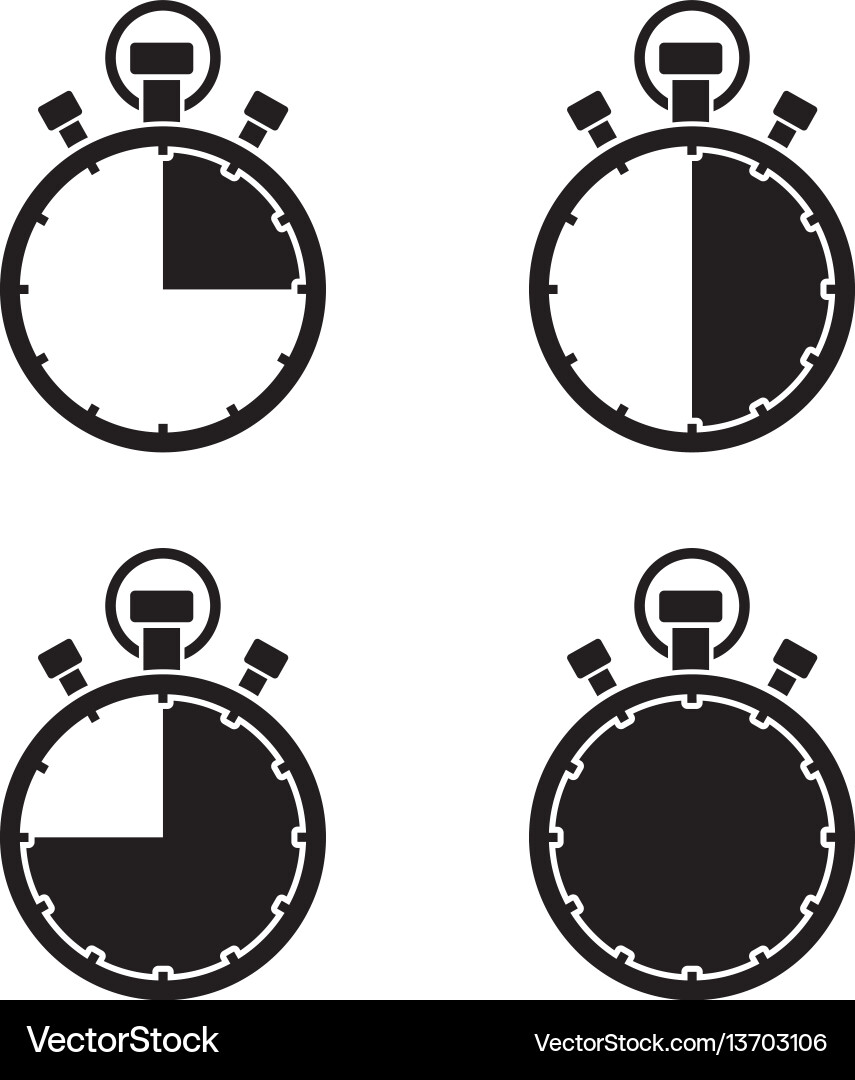 Stopwatch Timer Icon Set vector image