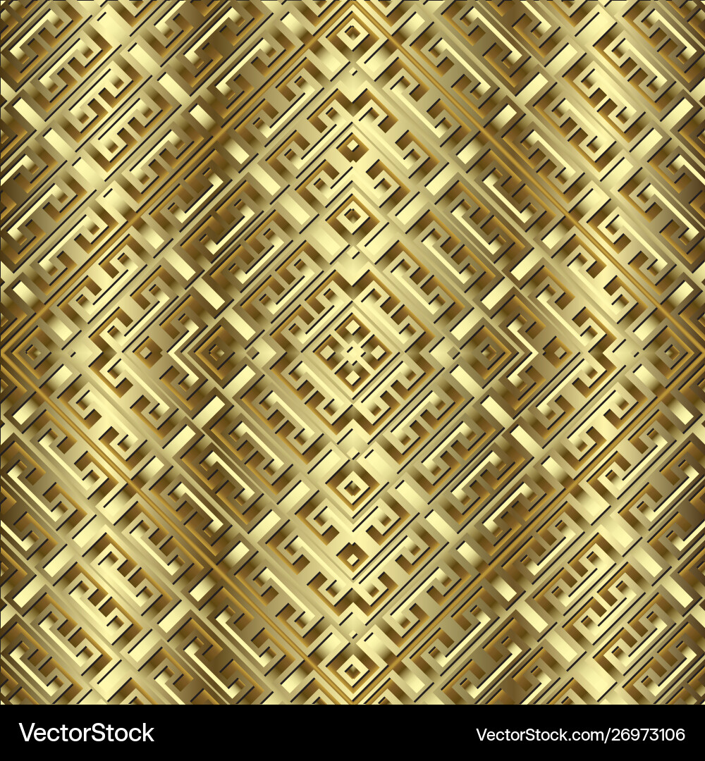 Textured gold 3d seamless pattern – Royalty-Free Vector | VectorStock