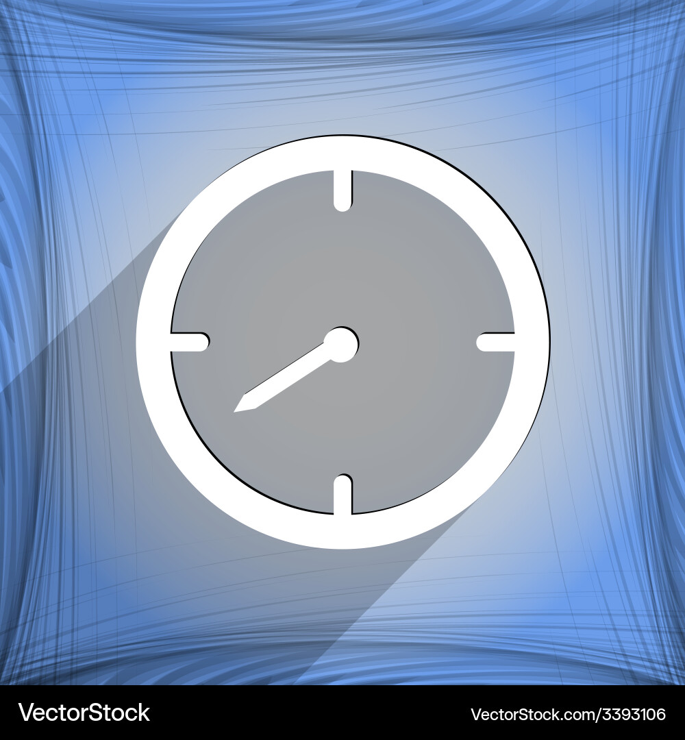 Timer icon symbol flat modern web design with long vector image