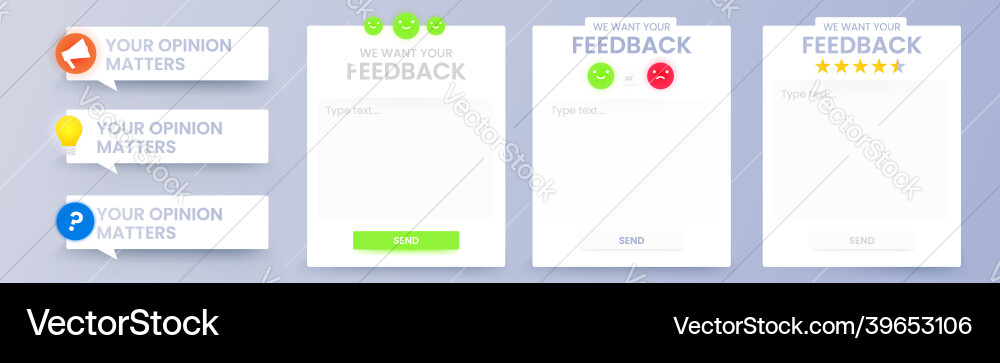 Ui form for feedback template png design Ui form for feedback template png design vector image