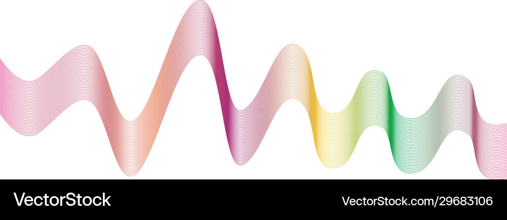 Waves line gradient design vector image