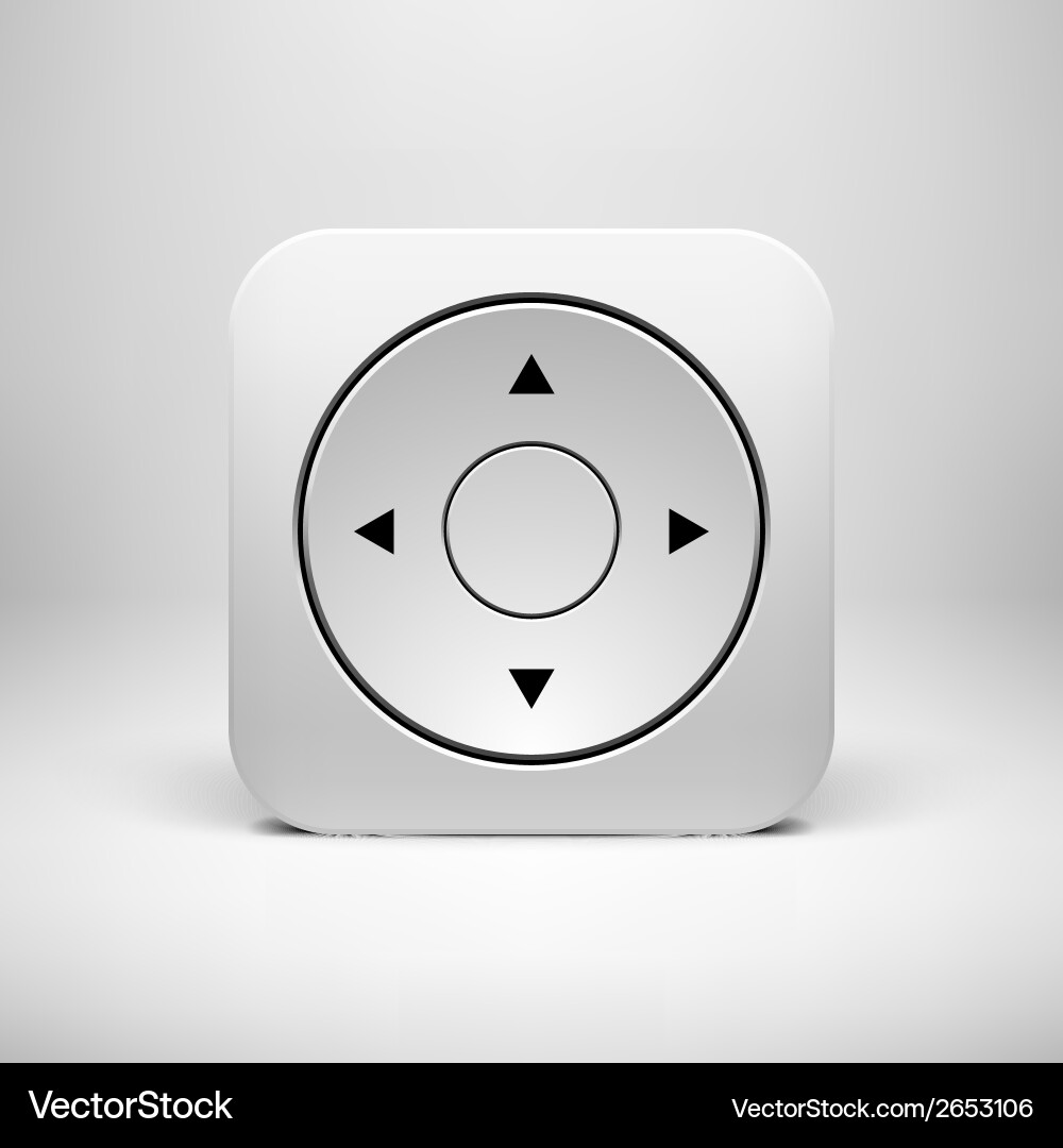 White abstract joystick app icon button template vector image