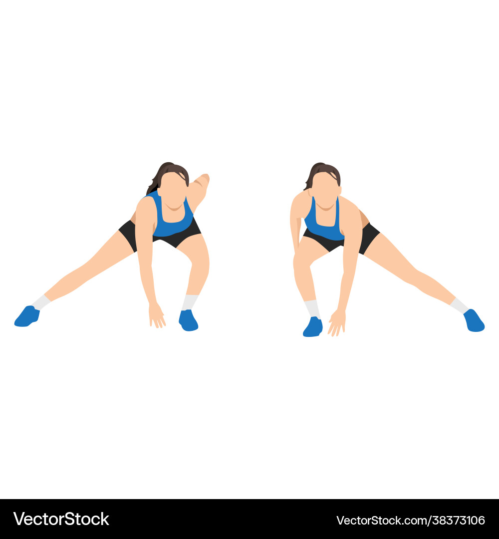 Woman doing skater lunges exercise Woman doing skater lunges exercise vector image