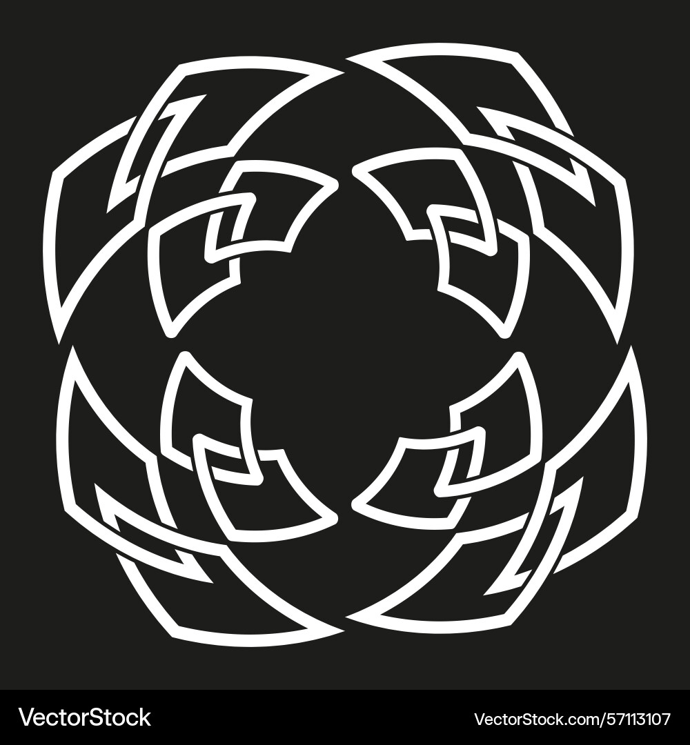 Abstract celtic knot interlocking circular shape Abstract celtic knot interlocking circular shape Vector Image